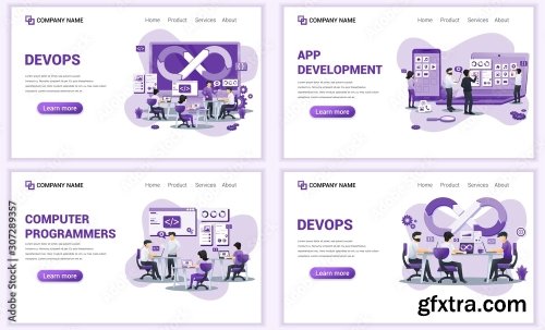 Set Of Web Page Design Templates For Computer Programmers 25xAI