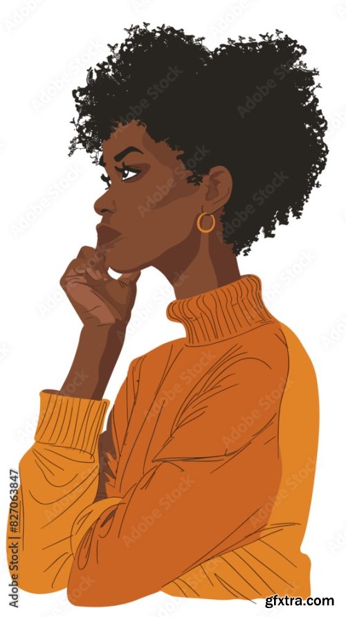 Pensive African American Woman Contemplating Questions 6xAI