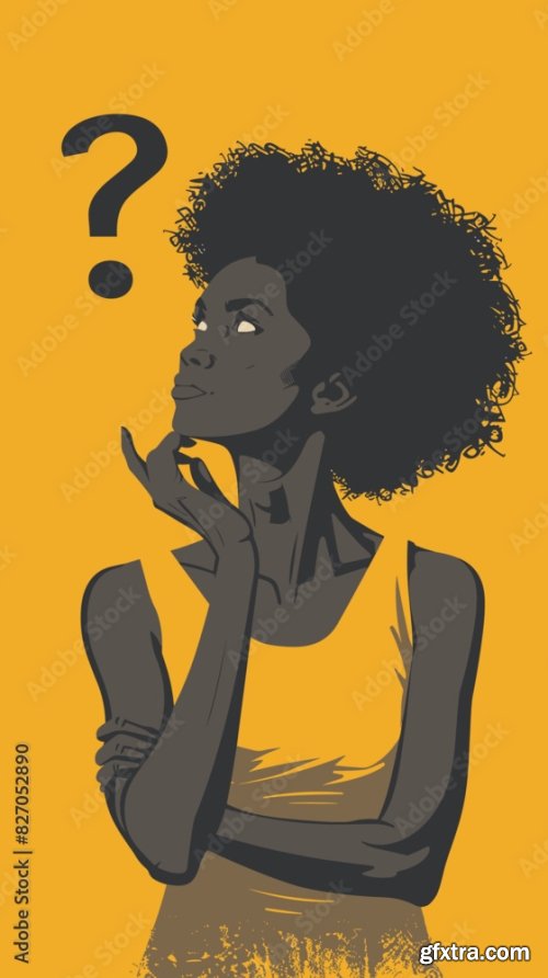 Pensive African American Woman Contemplating Questions 6xAI