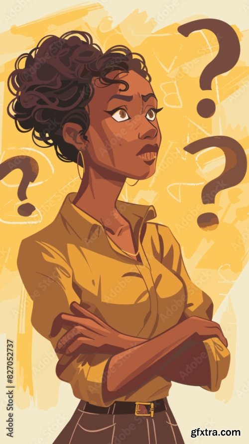 Pensive African American Woman Contemplating Questions 6xAI