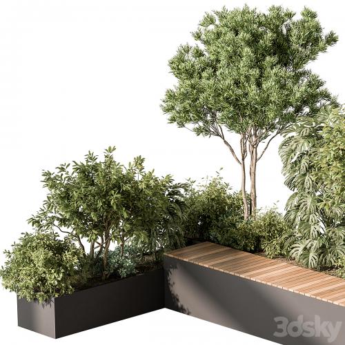 Urban Furniture Bench with Plants 52