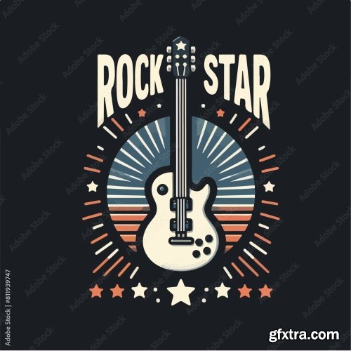 Guitar And Rock Star Text 12xAI