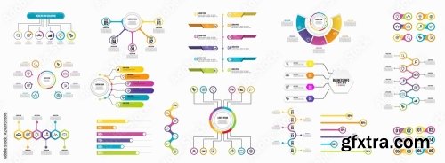 Set Of Infographics Elements Data Visualization Template Design 12xAI