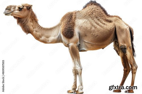 A Beautifully Adorned Camel Stands Isolated 12xPNG