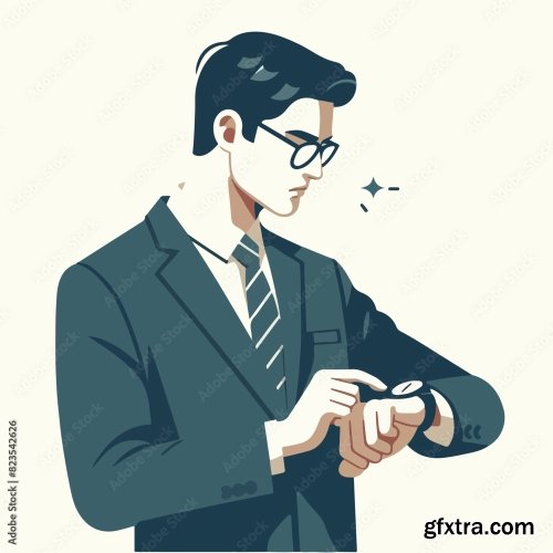 Businessman Looking At A Watch 25xAI