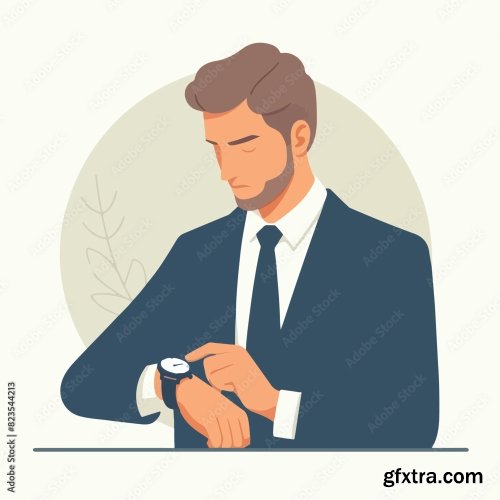 Businessman Looking At A Watch 25xAI