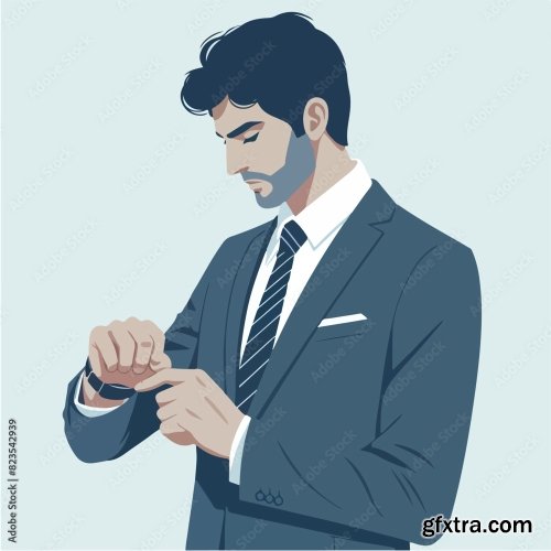 Businessman Looking At A Watch 25xAI