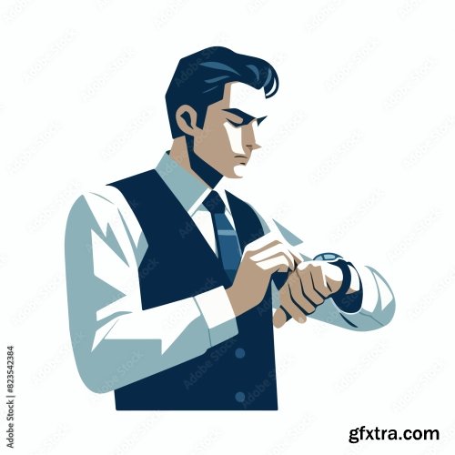 Businessman Looking At A Watch 25xAI