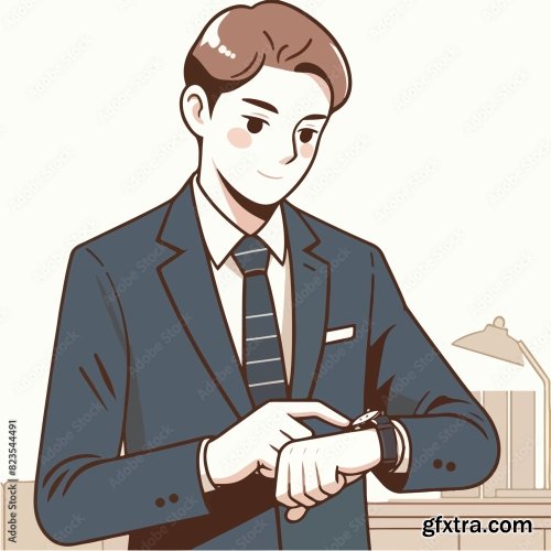 Businessman Looking At A Watch 25xAI