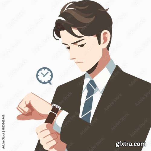 Businessman Looking At A Watch 25xAI