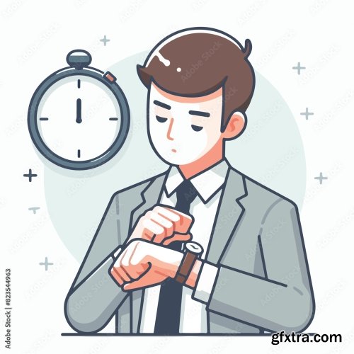 Businessman Looking At A Watch 25xAI