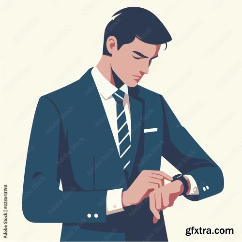 Businessman Looking At A Watch 25xAI