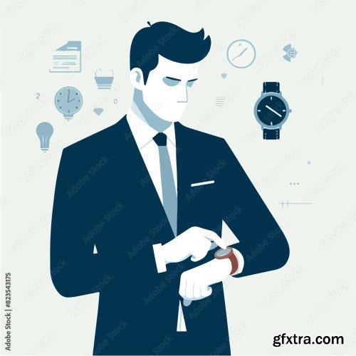 Businessman Looking At A Watch 25xAI