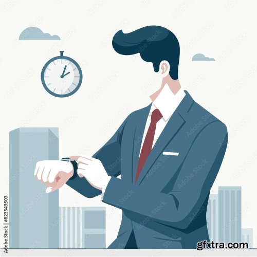 Businessman Looking At A Watch 25xAI