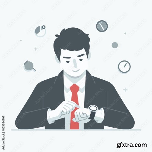 Businessman Looking At A Watch 25xAI