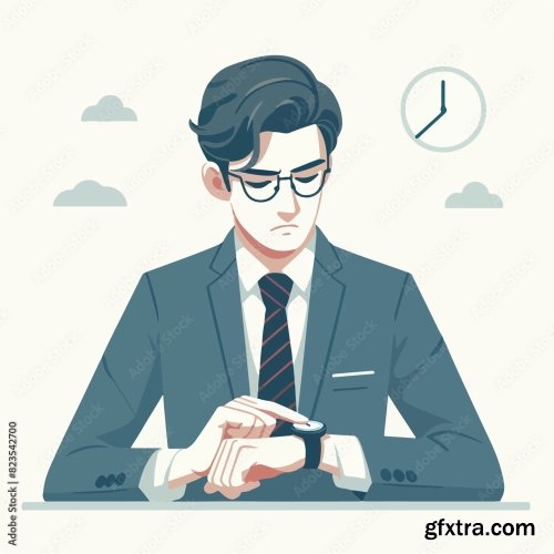 Businessman Looking At A Watch 25xAI