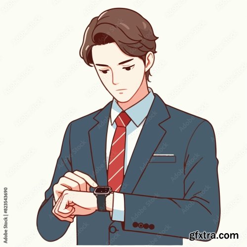 Businessman Looking At A Watch 25xAI