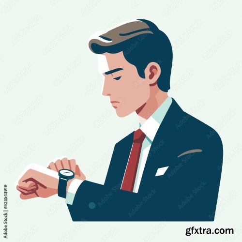 Businessman Looking At A Watch 25xAI