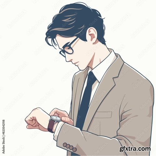 Businessman Looking At A Watch 25xAI