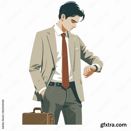 Businessman Looking At A Watch 25xAI