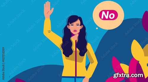 Assertive Woman Gestures No With Raised Hand 12xAI