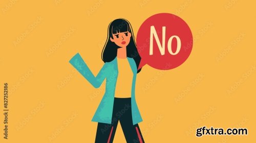 Assertive Woman Gestures No With Raised Hand 12xAI