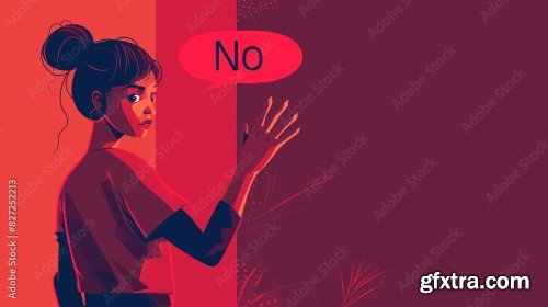 Assertive Woman Gestures No With Raised Hand 12xAI