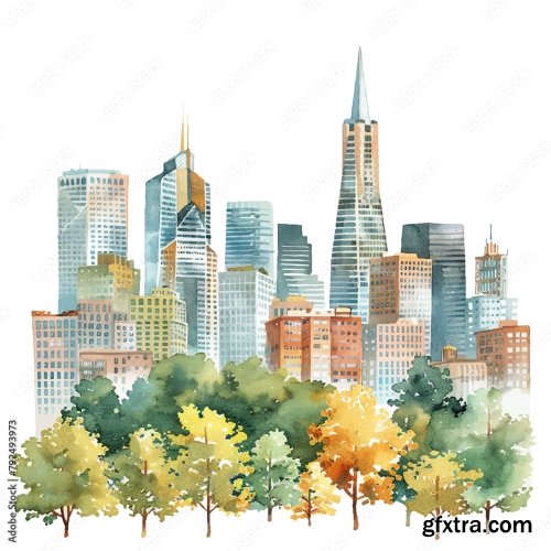 Watercolor Vector Illustration 8 25xAI