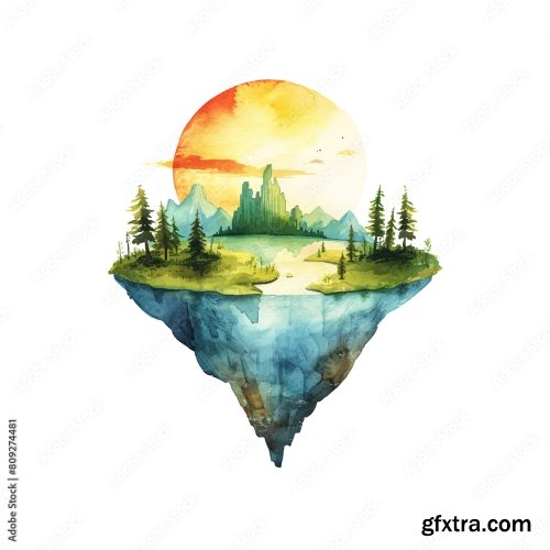 Watercolor Vector Illustration 10 25xAI