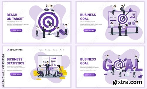 Set Of Web Page Design Templates For Target Business 25xAI