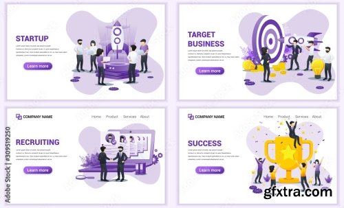 Set Of Web Page Design Templates For Target Business 25xAI