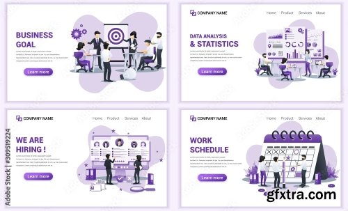 Set Of Web Page Design Templates For Target Business 25xAI