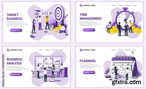 Set Of Web Page Design Templates For Target Business 25xAI