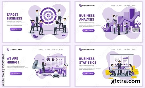 Set Of Web Page Design Templates For Target Business 25xAI