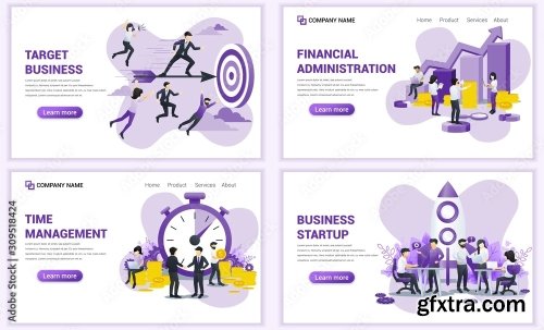 Set Of Web Page Design Templates For Target Business 25xAI