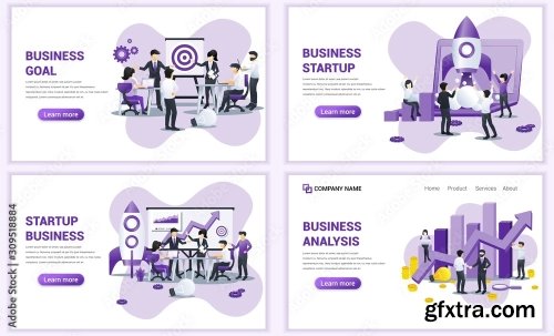 Set Of Web Page Design Templates For Target Business 25xAI