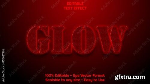 Glow Neon Editable Text Style Effect 6xAI