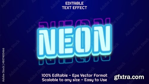 Glow Neon Editable Text Style Effect 6xAI