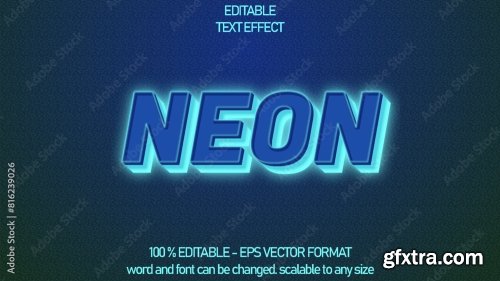 Glow Neon Editable Text Style Effect 6xAI