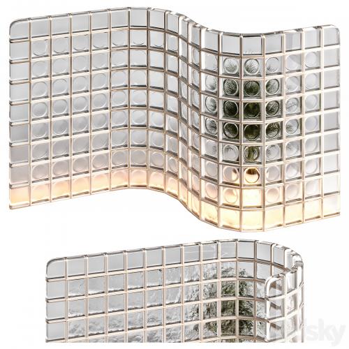 Glass blocks partition zig-zag