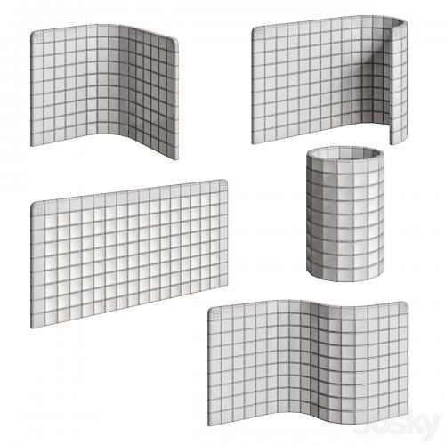 Glass blocks partition zig-zag