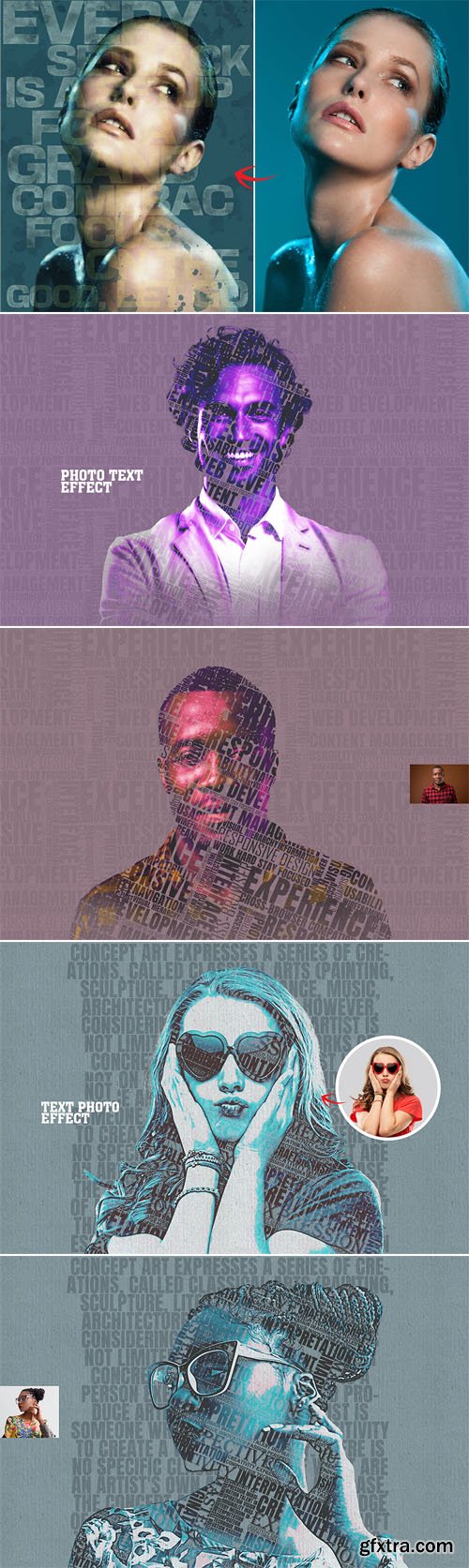 Typography Portrait Text Overlays - Photo Effects for Photoshop