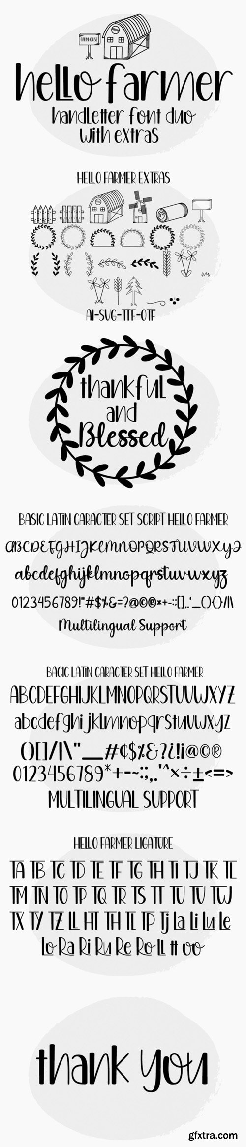 Hello Farmer - Handletter Font Duo