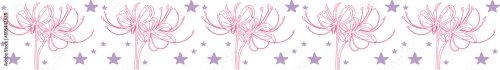 Pink Flower Line Border 10xSVG