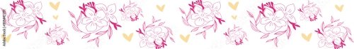 Pink Flower Line Border 10xSVG