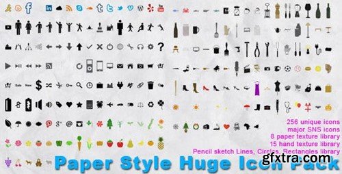 Videohive Paper Style Huge Icon Pack 4286452