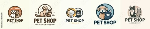 Dog And Cat Logo With Pet Shop Text 25xAI