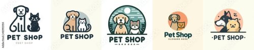 Dog And Cat Logo With Pet Shop Text 25xAI