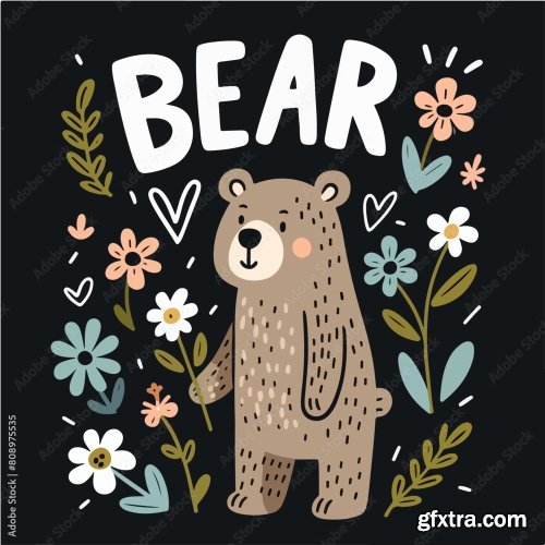 Bear With Tshirt Design Concept 25xAI