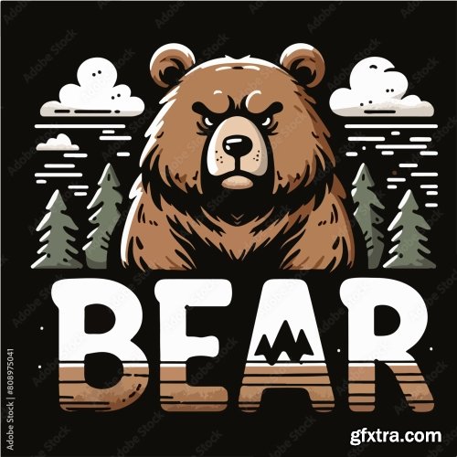 Bear With Tshirt Design Concept 25xAI